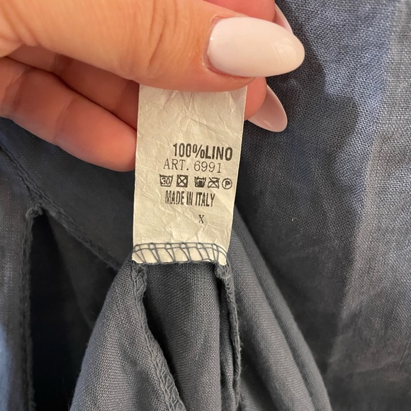 Blue Linen Blouse - Picture 2 of 2